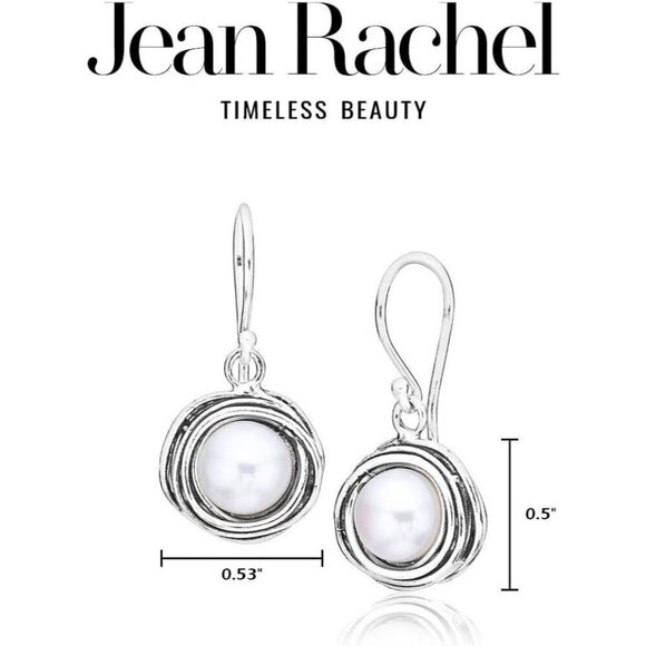 Women's 925 Sterling Silver Dangle Drop Earrings With A Fresh Water White Pearl - Picture 11 of 12